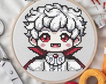 Schema punto croce Kawaii Astarion BG3 - 60x60