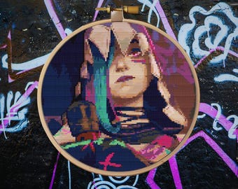 Jinx Arcane - League of Legends - Schema Punto Croce