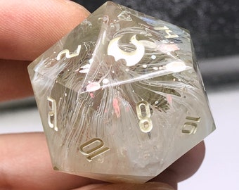 Magic Mist Petri Dish Art - 30mm Resin D20 Dice, Large Handmade Dice, D&D D20, Jumbo DND Handcrafted Resin D20 Die For Role Playing Games