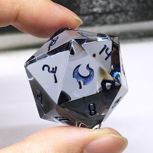 Shimmer Edge - Essential Collection 30mm Resin D20 Dice, Large Handmade Dice, D&D D20, Jumbo DND Handcrafted Die For Role Playing Games