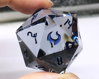 Shimmer Edge - Essential Collection 30mm Resin D20 Dice, Large Handmade Dice, D&D D20, Jumbo DND Handcrafted Die For Role Playing Games