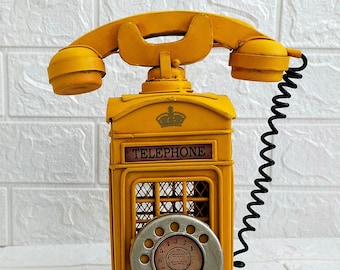 Tirelire de combiné téléphonique décoratif de style vintage – Art en métal fait à la main avec finition polie