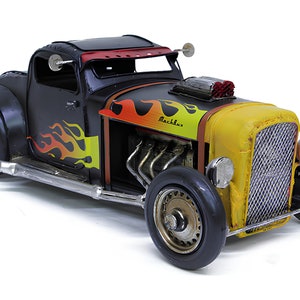 Handgefertigtes Vintage Hot Rod Metall Modellauto - Retro Rat Rod Dekor