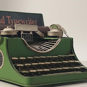 Handmade Metal Typewriter Piggy Bank – Vintage Style, Nostalgic Decor