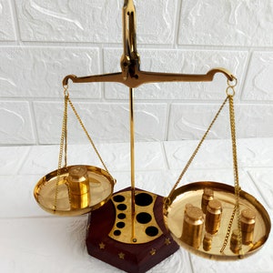Handmade Brass Balance Scale: Vintage Style Home Office Decor