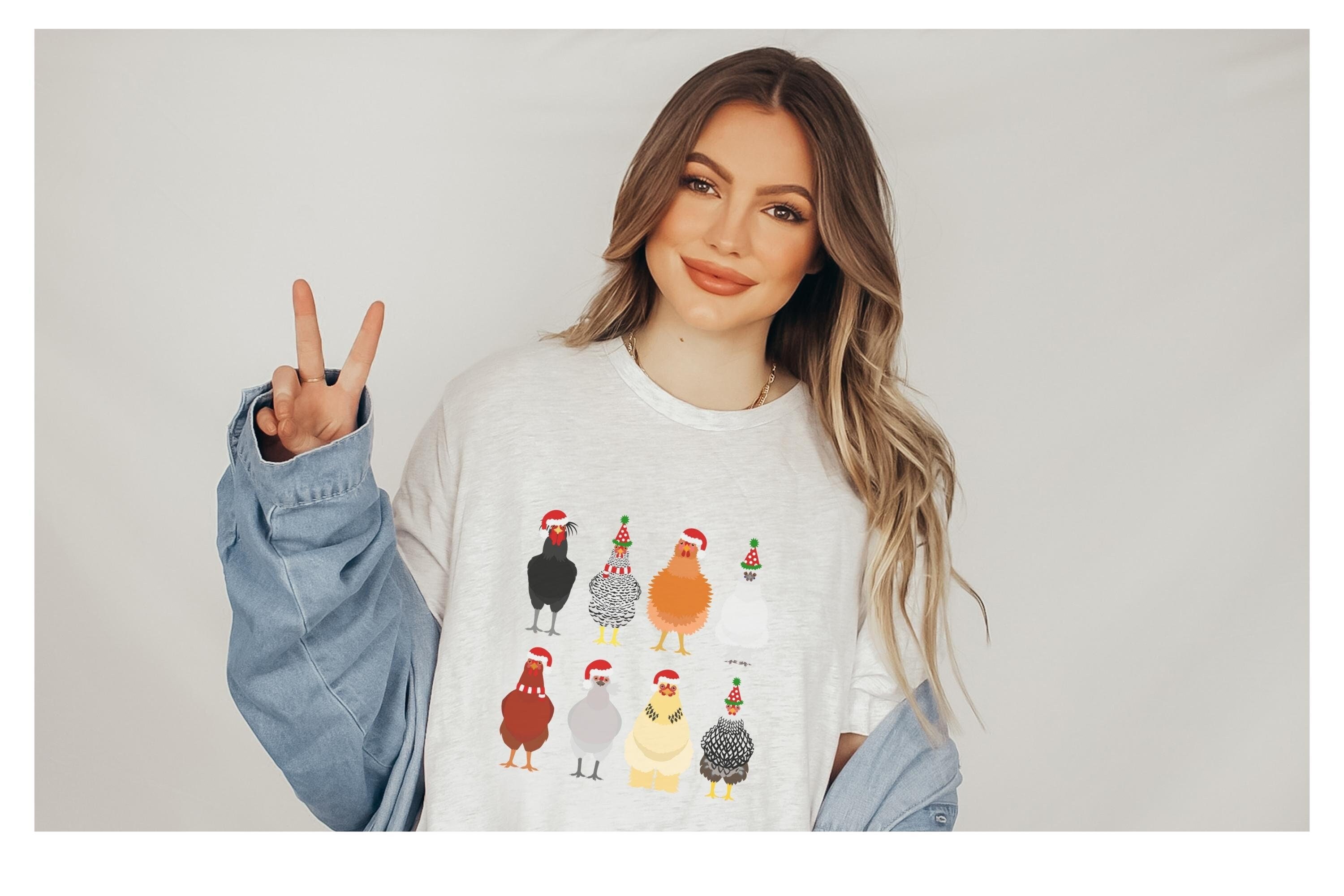 Discover Christmas Chicken Shirt, Womens shirt, Animal shirt, Farm shirt, Chicken lovers, gift, Christmas gift, funny shirt, santa