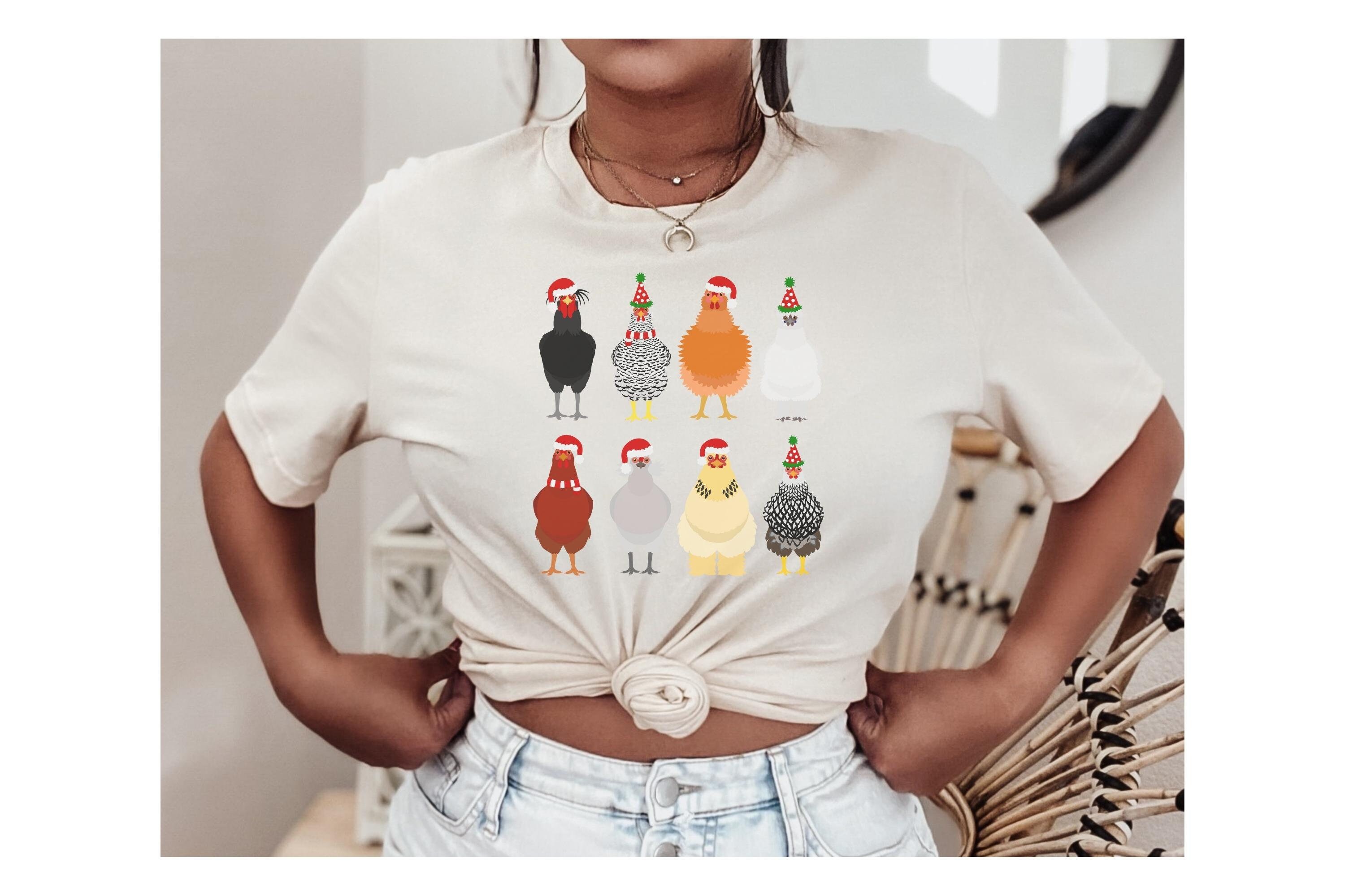 Discover Christmas Chicken Shirt, Womens shirt, Animal shirt, Farm shirt, Chicken lovers, gift, Christmas gift, funny shirt, santa