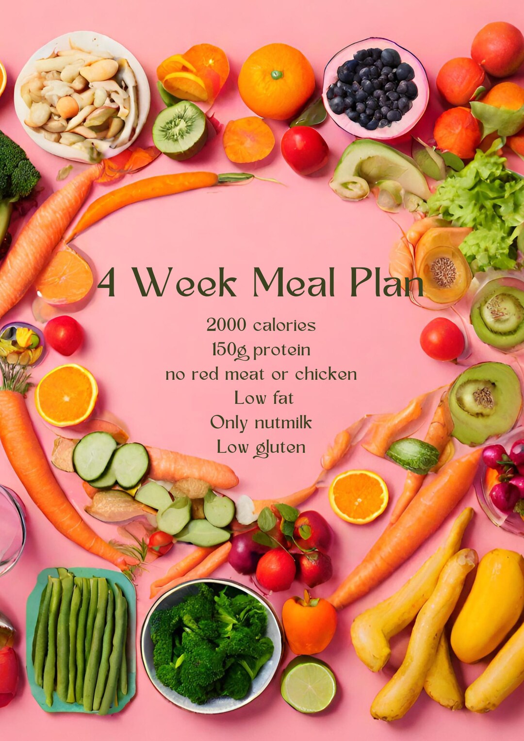 4 Week Meal Plan 150g Protein Pescatarian 2000kcal Nutmilk Low Fat 