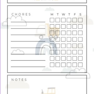 Kids Chore Chart Printable - Etsy
