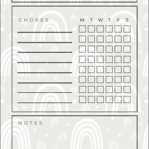 Kids Chore Chart Printable - Etsy