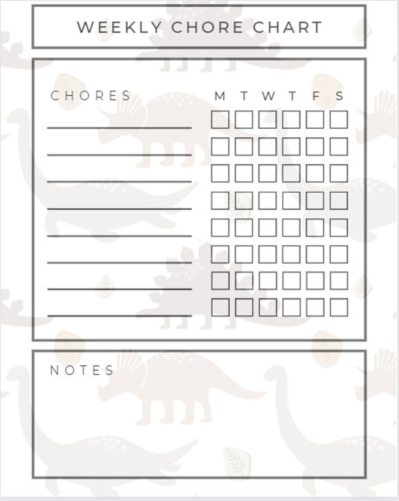 Kids Chore Chart Printable - Etsy