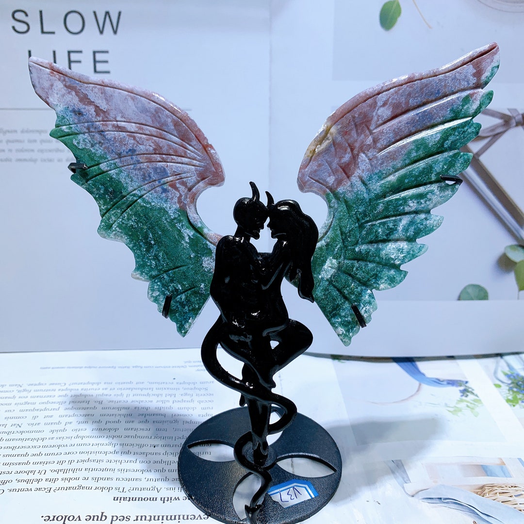 Natural Ocean Jasper Angels and Demons Wings,crystal Wings,wings
