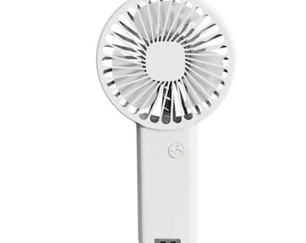 Mini portable USB handheld electric fan. WHITE