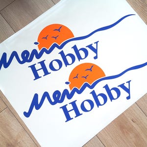 Mein Hobby sticker voor Hobby camper – decoratieve vinyltekst