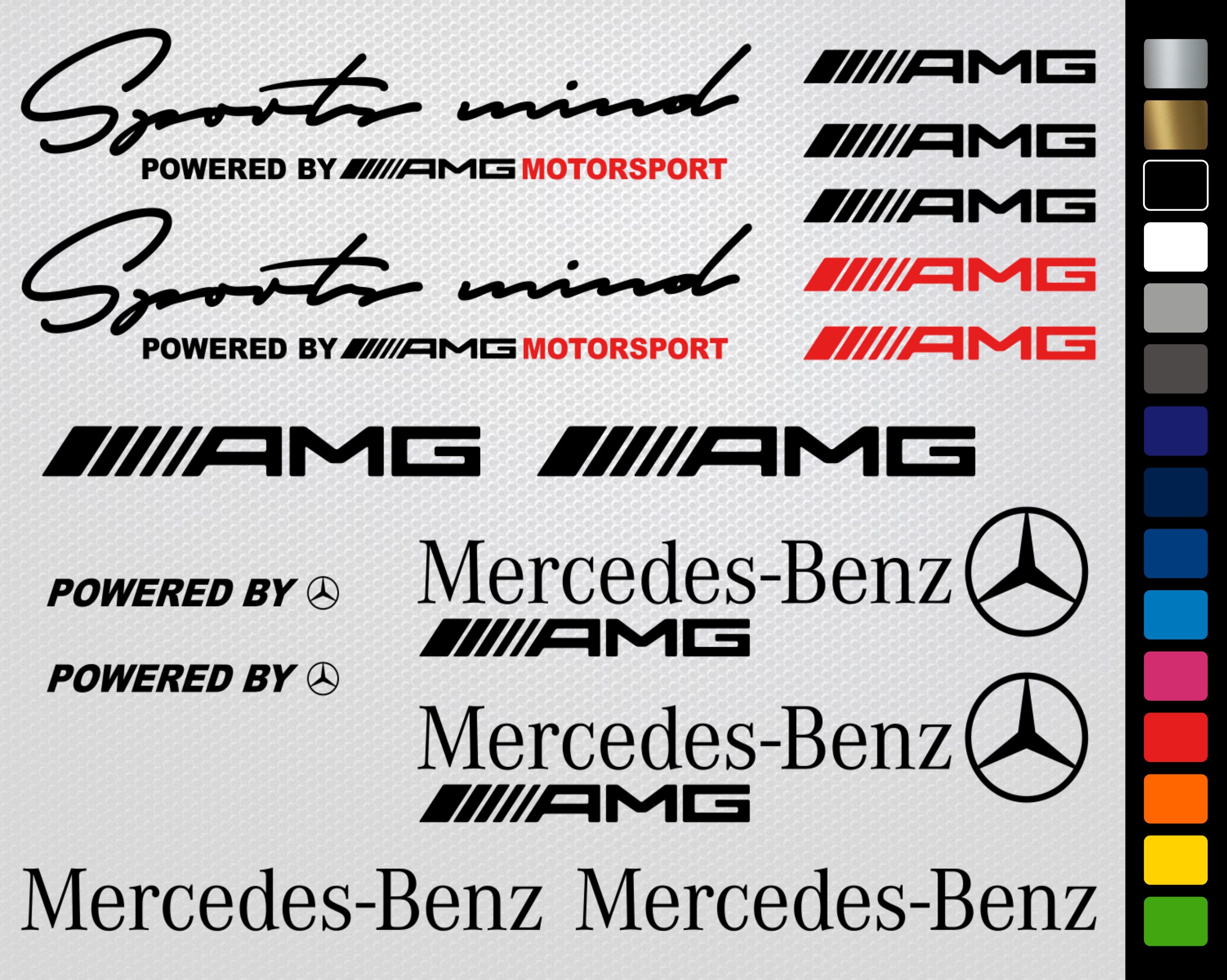 Powered by Mercedes Sticker Amg Decal Sports Mind Benz Accessories for  Racing Tuning Aufkleber Adhesives Vinyl Cut 