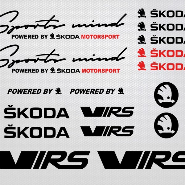 Powered by skoda decal | Sports Mind VRS sticker car accessories for Superb Karoq Yeti Kodiaq Fabia Octavia adhesives vinyl cut