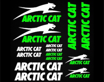 Arctic Cat Neon Stickers | Green & Yellow Neon | Vinyl Decals for Snowmobile Tuning