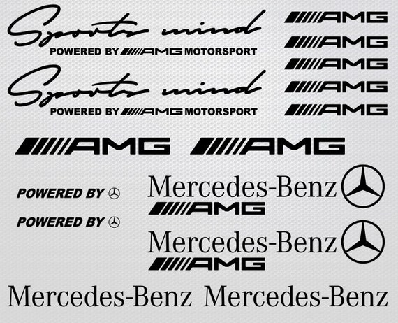 Powered by Mercedes-Aufkleber AMG Aufkleber Sports Mind Benz Zubehör für Rennsport  Tuning Aufkleber Aufkleber Vinyl geschnitten - .de