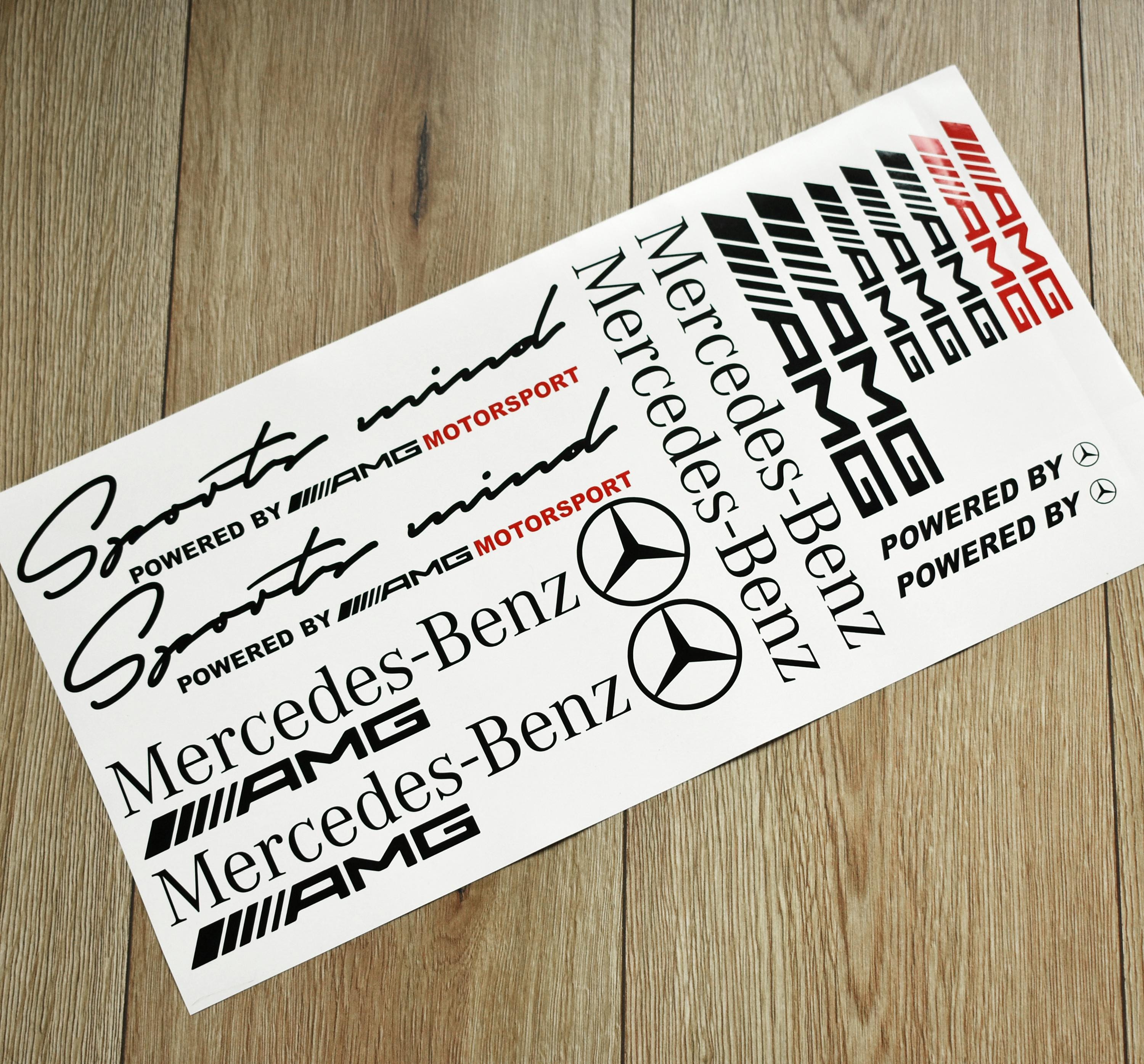 Sports Mind Powered by Mercedes Benz AMG Car Stickers in Vinyl Film for Tuning