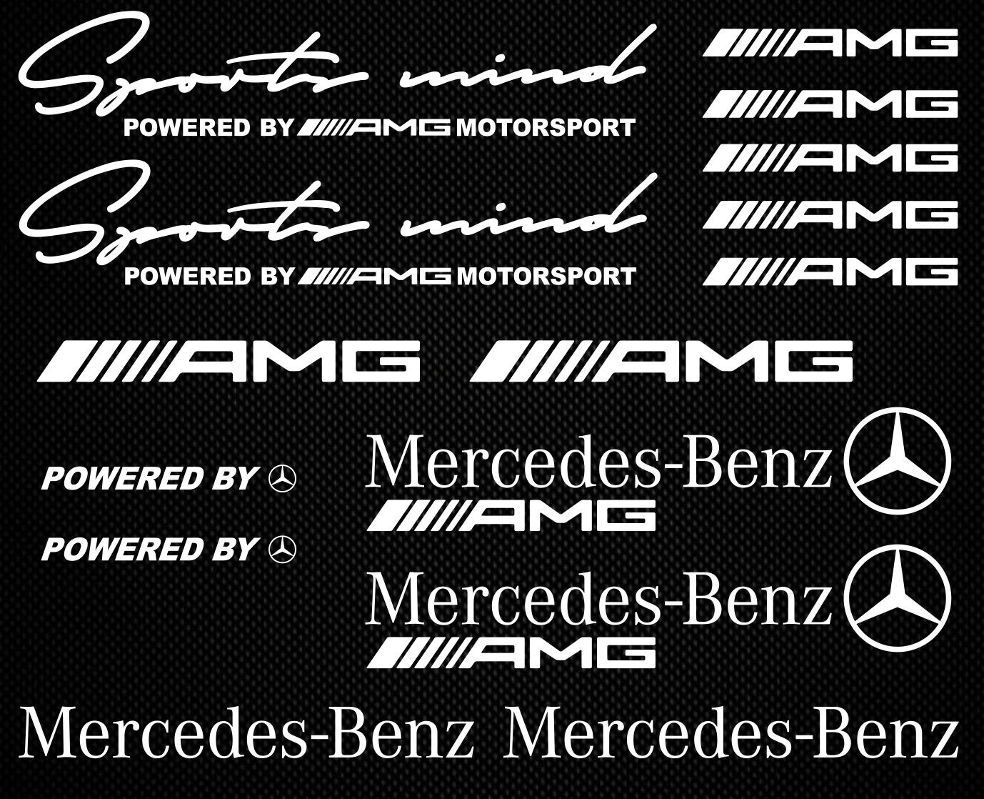 Powered by Mercedes Sticker Amg Decal Sports Mind Benz Accessories for  Racing Tuning Aufkleber Adhesives Vinyl Cut 