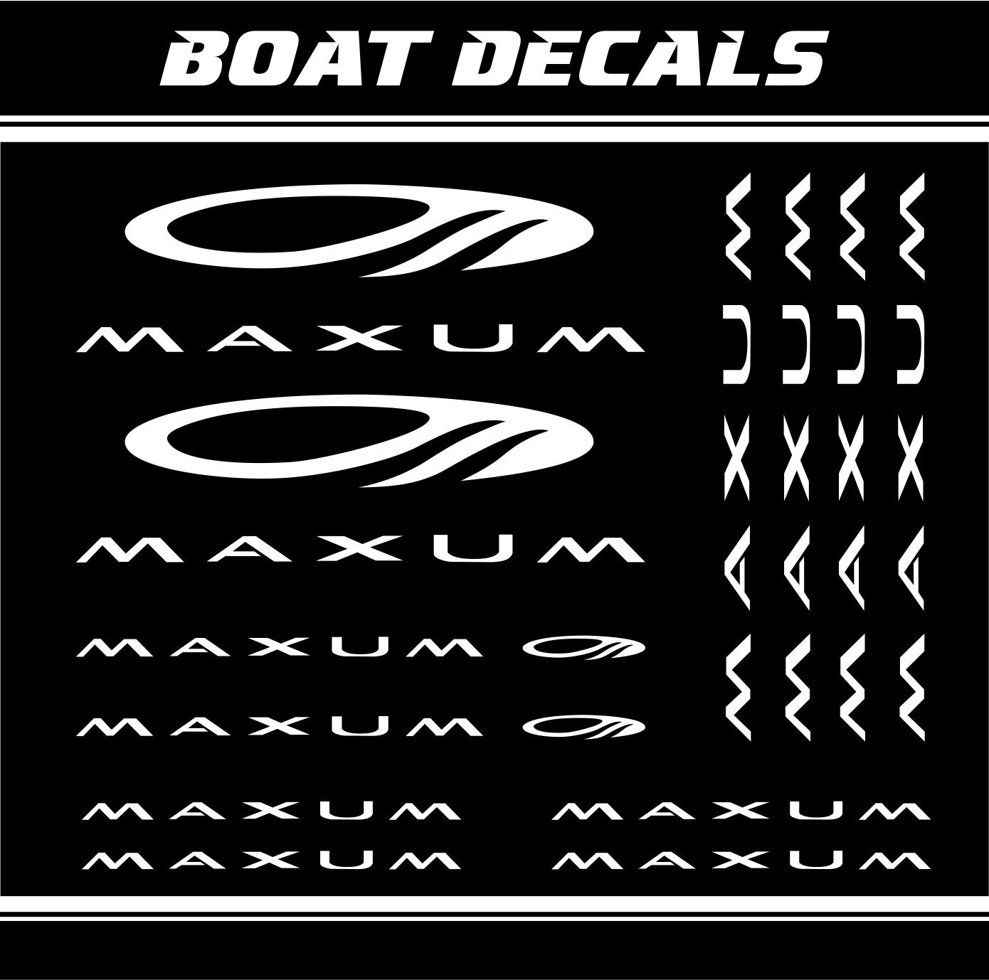 Maxum Boat Decal 12x Replacement Maxxum Marine Cruiser Emblem Yacht