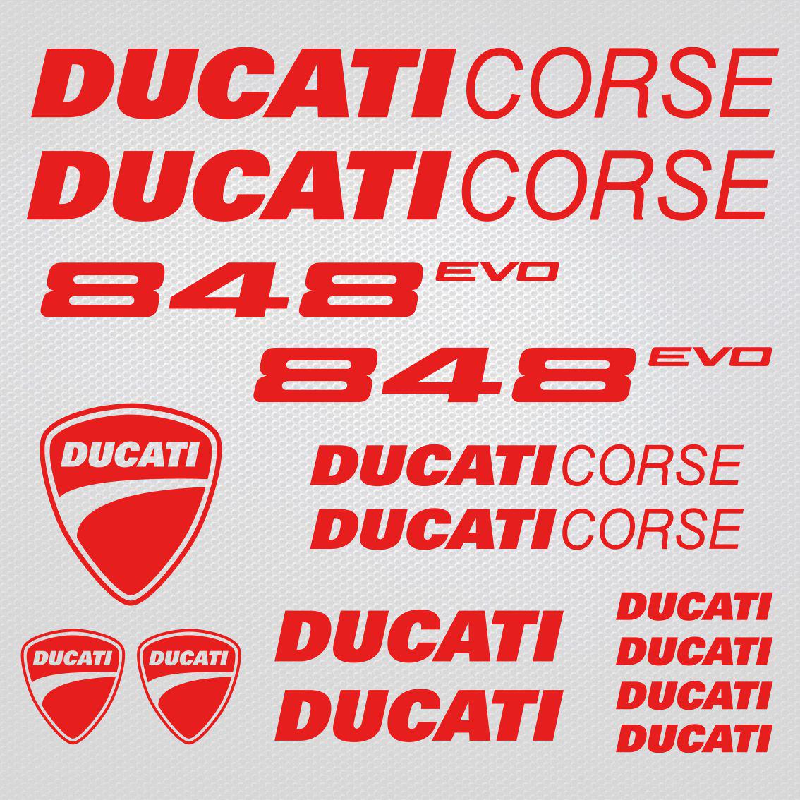 Stickers for Ducati Corse EVO 848 made of self-adhesive vinyl foil to refresh your motorcycle