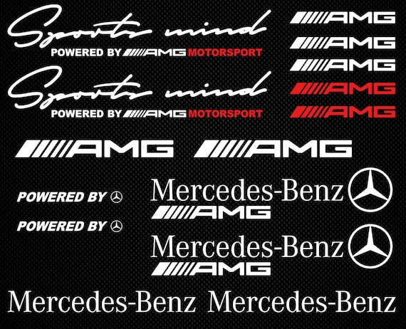 Powered by Mercedes-Aufkleber AMG Aufkleber Sports Mind Benz Zubehör für  Rennsport Tuning Aufkleber Aufkleber Vinyl geschnitten - .de