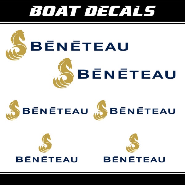 Beneteau boat decal replacement | emblem yacht sticker set cutted in vinyl ORACAL foil for marine cruiser ocean holiday