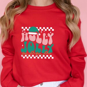 Holly Jolly Christmas Sweatshirt, Merry and Bright Sweatshirt, Christmas Shirts, Family Christmas Hoodies, Christmas Sweatshirts for Women