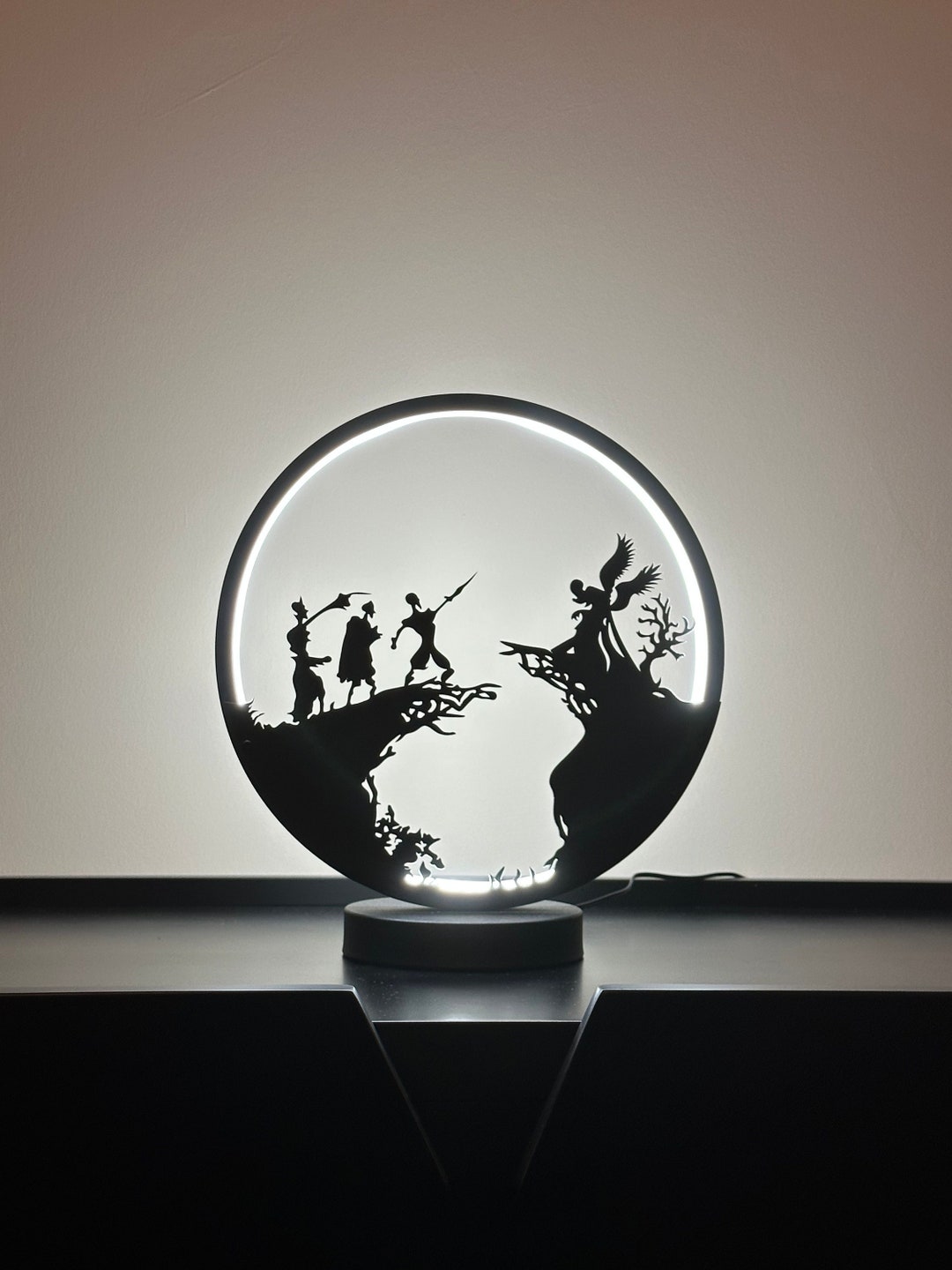 The Three Brothers Neon Light Desk Lamp Magic Wizard Birthday Etsy