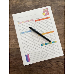 Monthly Budget Sheet