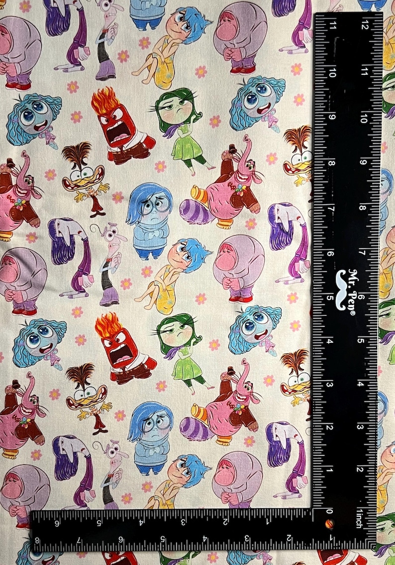 Inside Out Ruler Disney's Inside Out 2 Remnants | 100% Cotton Fabric - Etsy