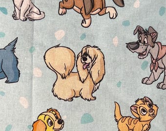 Disney's Cats and Dogs Remnants | 100% Cotton Fabric | Lady, Marie, Copper