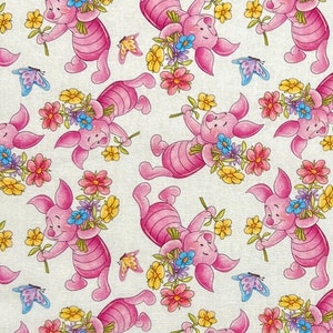 Winnie the Pooh Piglet Remnants | 100% Cotton Fabric