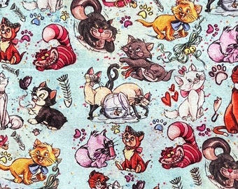 Disney Cats Remnants | 100% Cotton Fabric