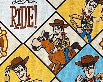Toy Story Remnants | 100% Cotton Fabric | Sheriff Woody