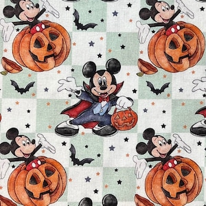Mickey Mouse Halloween Remnants | 100% Cotton Fabric