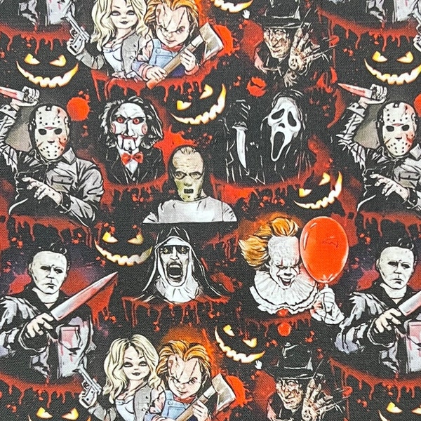 Classic Halloween Movie Characters Remnants | 100% Cotton Fabric