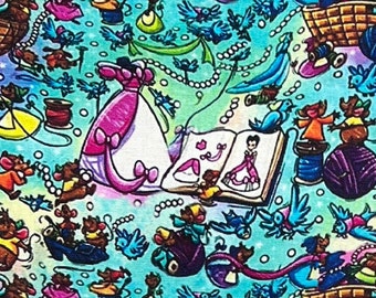 Cinderella Mice Jaq, Gus Remnants | 100% Cotton Fabric
