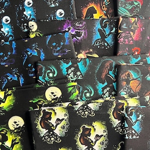 Disney Good vs Evil 100% Cotton Fabric Bundle, 6 Fat Quarters, Mystery Grab Bag NO Duplicates