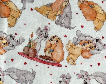 Disney's Lady and the Tramp Remnants | 100% Cotton Fabric