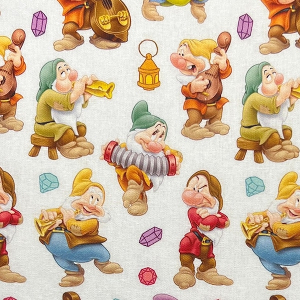 Disney Snow White and the Seven Dwarfs Remnants | 100% Cotton