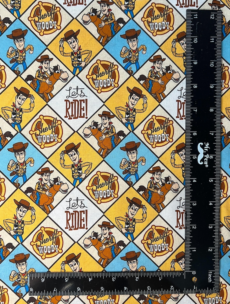 Toy Story Remnants | 100% Cotton Fabric | Sheriff Woody - Etsy