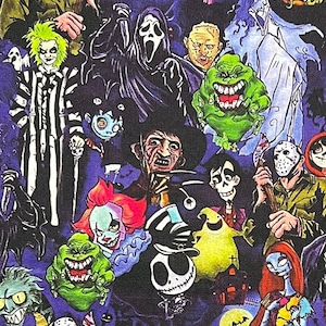Classic Halloween Movie Characters Remnants | 100% Cotton Fabric
