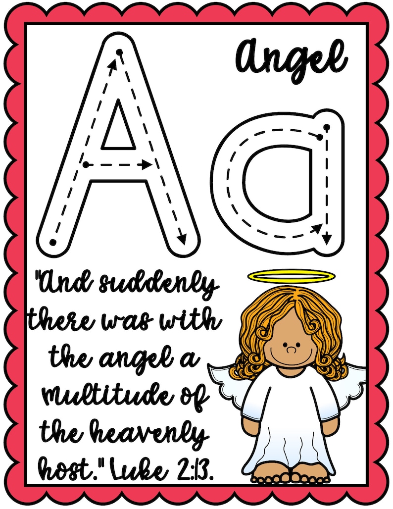 Bible ABC Christian Alphabet Poster Printable Scripture Etsy
