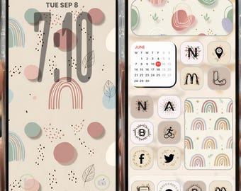 Neutral Beige App Icons IOS & Widgets and Aesthetic Wallpapers -  Filled and Thin Line Icon, Beige Tones Theme - Desktop Android iPad iPhone