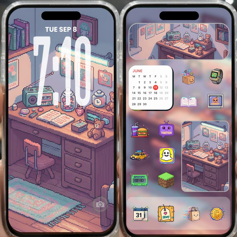 Nostalgia Pixel Art App Icons, Old School Widgets and Wallpapers, Retro ...