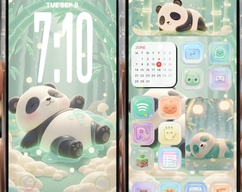 Paquete de iconos, widgets y fondos de pantalla 3D Kawaii de cristal de gelatina para iOS, Android, iPad e iPhone. Iconos 3D suaves y adorables en tonos pastel para iOS. Tema estético de dulces.