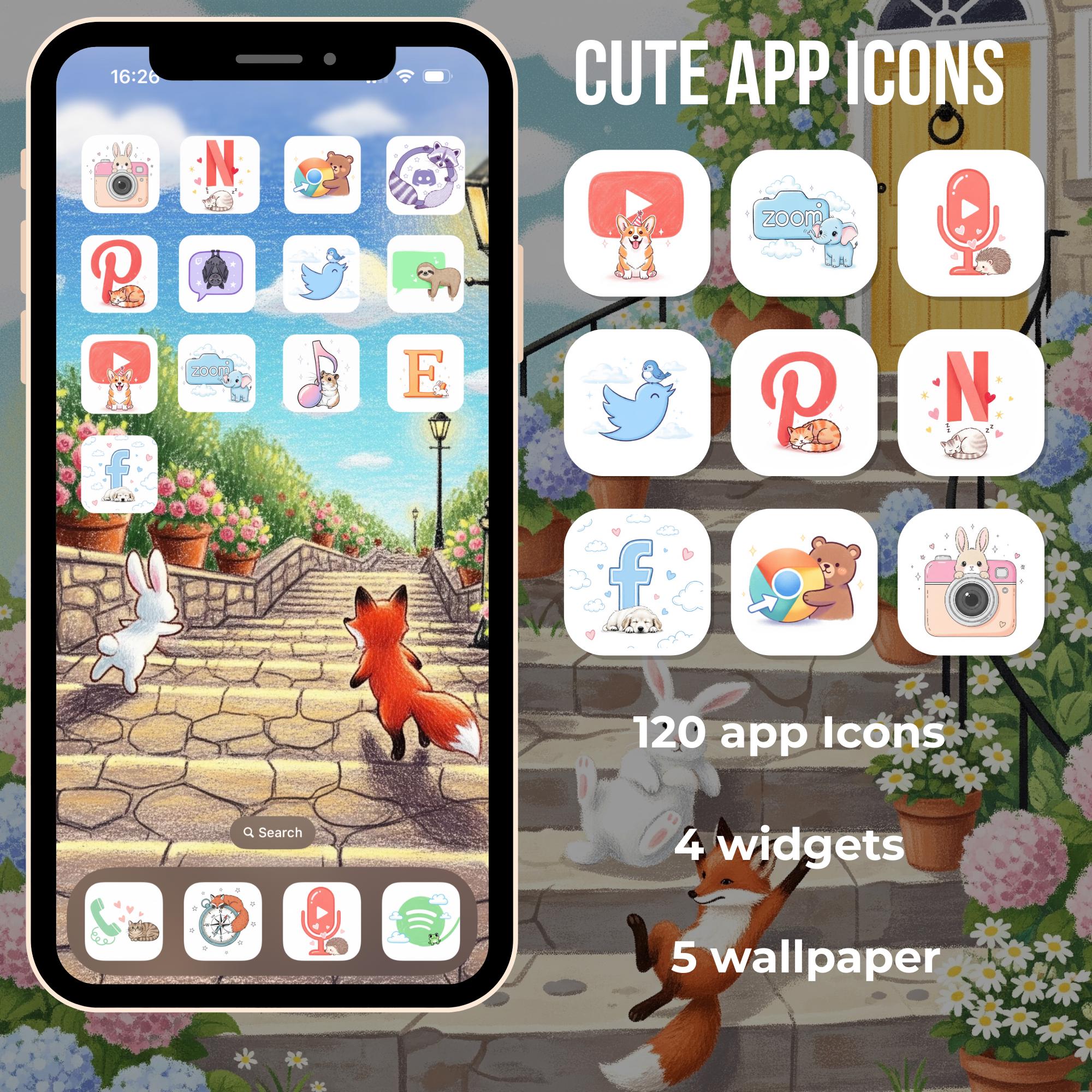App Icons Set, Cute Cozy Icons Pack, iPhone Theme, Android Phone Theme ...