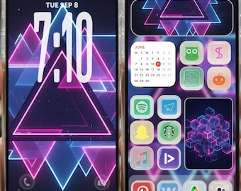 Crystal Glass App Icon IOS & Widgets and Wallpapers, Cute and cozy Desktop Android iPad iPhone,  Clean Modern Style Home Screen Theme IOS26